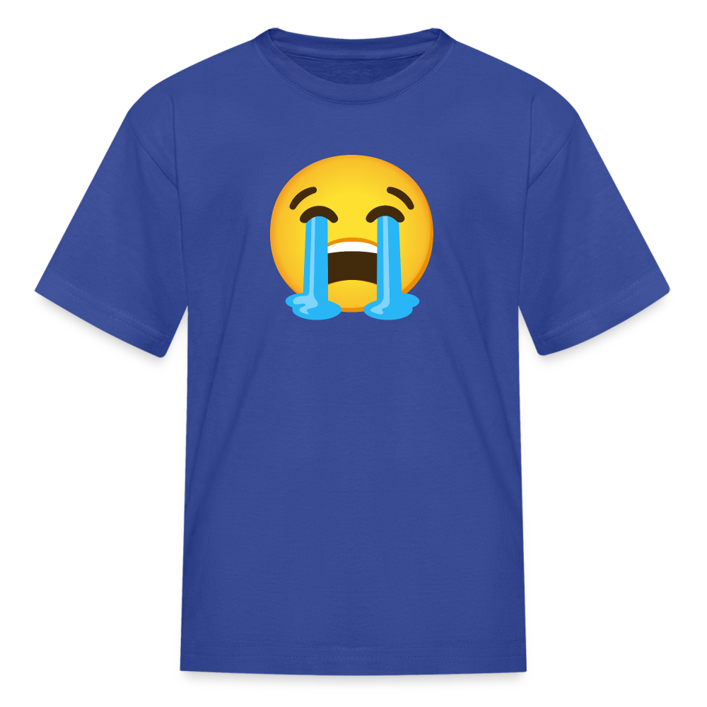 😭 Loudly Crying Face (Google Noto Color Emoji) Kids' T-Shirt - royal blue