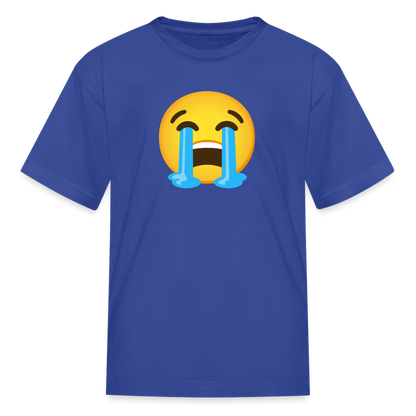 😭 Loudly Crying Face (Google Noto Color Emoji) Kids' T-Shirt - royal blue