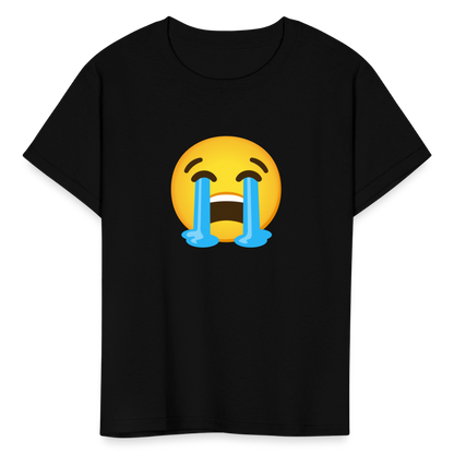 😭 Loudly Crying Face (Google Noto Color Emoji) Kids' T-Shirt - black