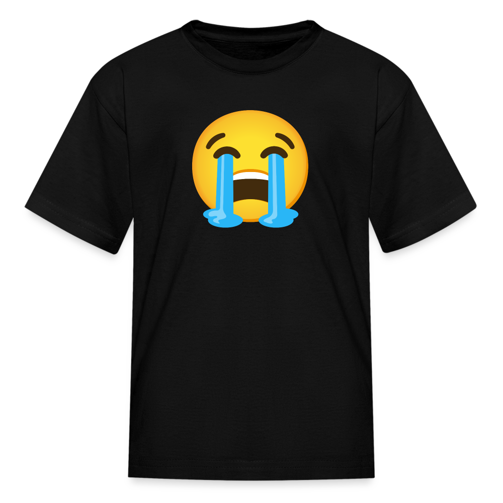 😭 Loudly Crying Face (Google Noto Color Emoji) Kids' T-Shirt - black