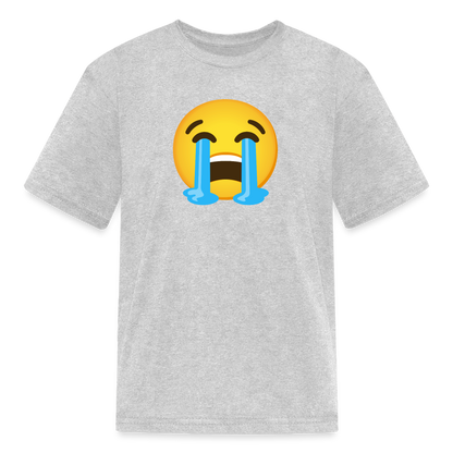 😭 Loudly Crying Face (Google Noto Color Emoji) Kids' T-Shirt - heather gray
