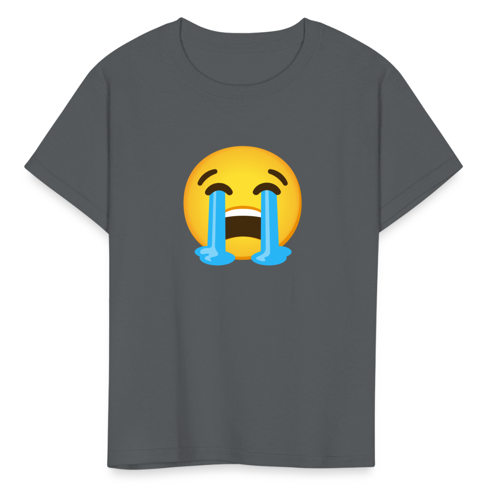😭 Loudly Crying Face (Google Noto Color Emoji) Kids' T-Shirt - charcoal