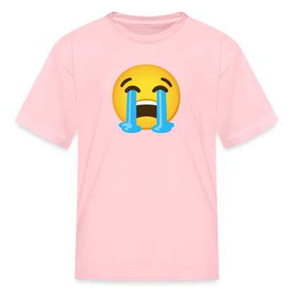 😭 Loudly Crying Face (Google Noto Color Emoji) Kids' T-Shirt - pink