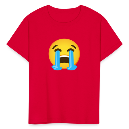 😭 Loudly Crying Face (Google Noto Color Emoji) Kids' T-Shirt - red
