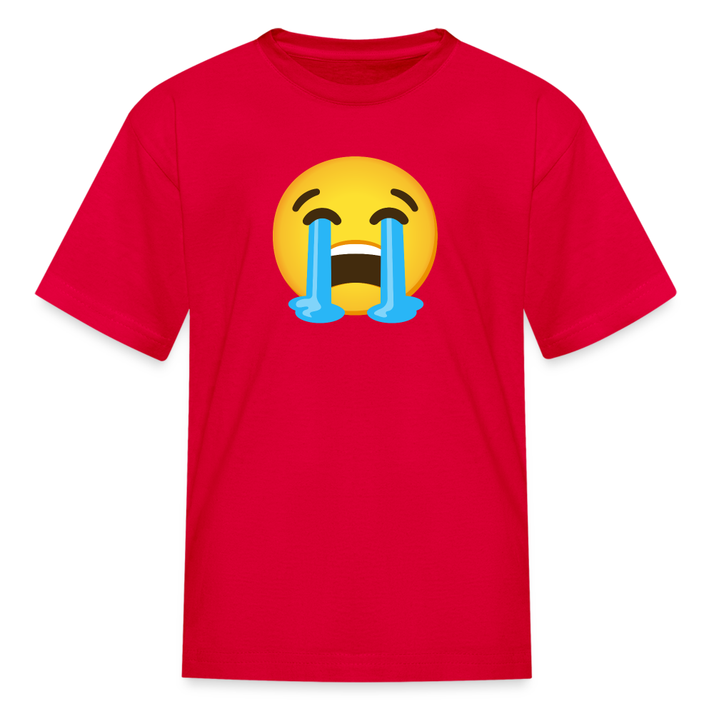 😭 Loudly Crying Face (Google Noto Color Emoji) Kids' T-Shirt - red