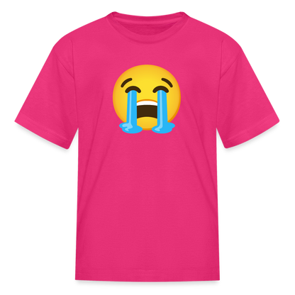 😭 Loudly Crying Face (Google Noto Color Emoji) Kids' T-Shirt - fuchsia