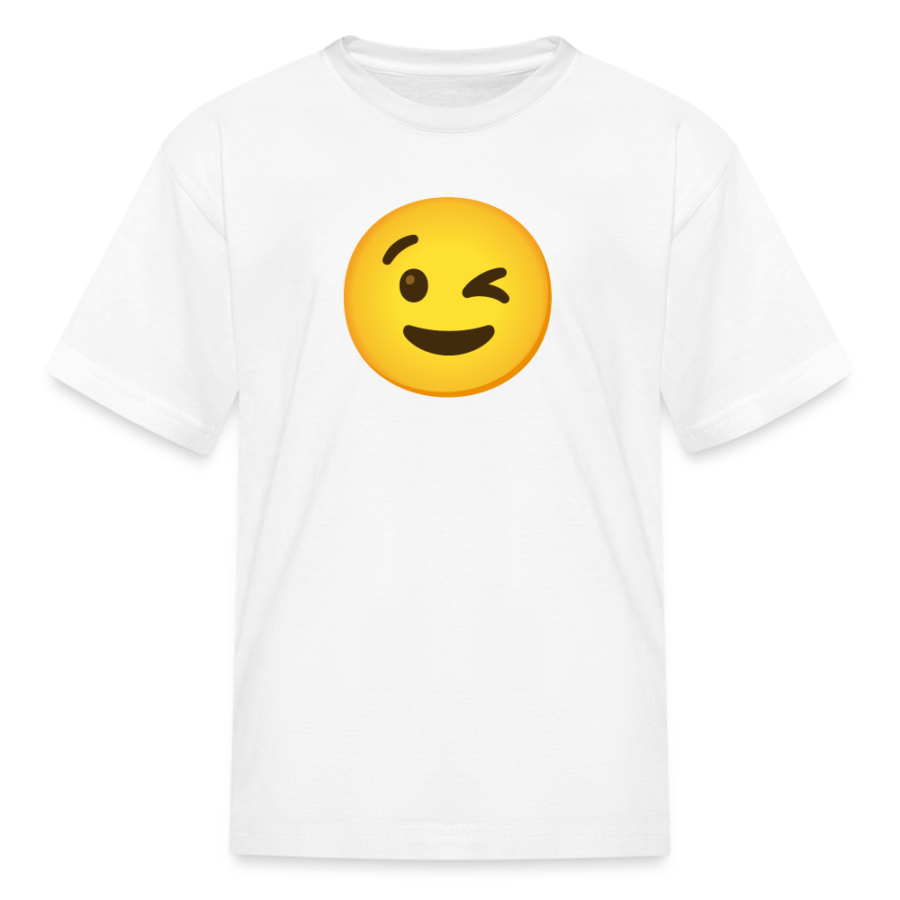 😉 Winking Face (Google Noto Color Emoji) Kids' T-Shirt - white