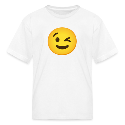 😉 Winking Face (Google Noto Color Emoji) Kids' T-Shirt - white