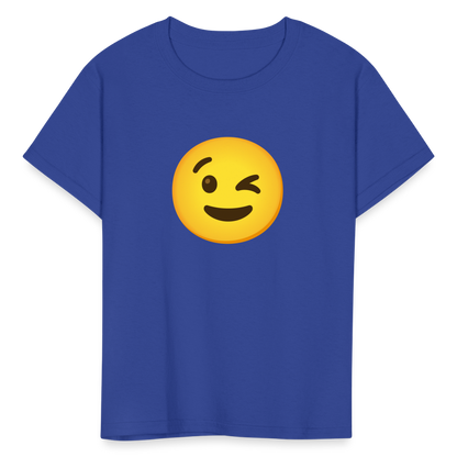 😉 Winking Face (Google Noto Color Emoji) Kids' T-Shirt - royal blue