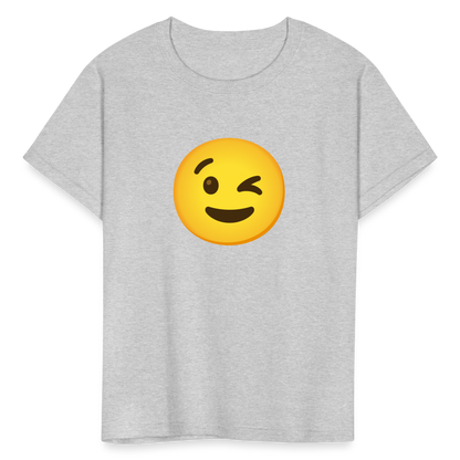 😉 Winking Face (Google Noto Color Emoji) Kids' T-Shirt - heather gray