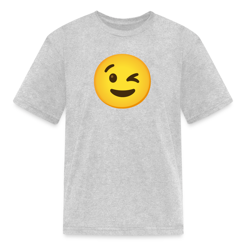 😉 Winking Face (Google Noto Color Emoji) Kids' T-Shirt - heather gray