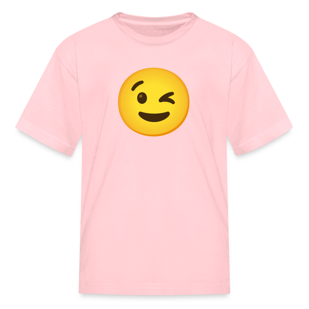 😉 Winking Face (Google Noto Color Emoji) Kids' T-Shirt - pink