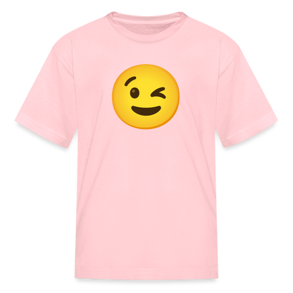😉 Winking Face (Google Noto Color Emoji) Kids' T-Shirt - pink