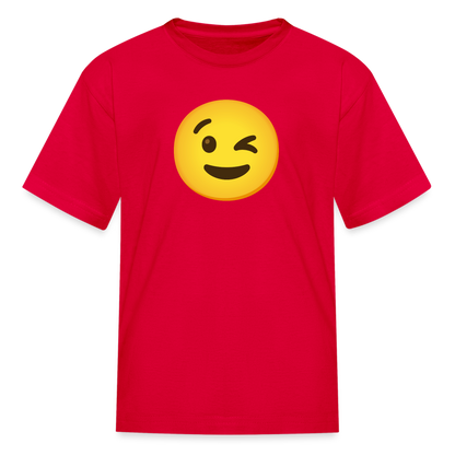 😉 Winking Face (Google Noto Color Emoji) Kids' T-Shirt - red