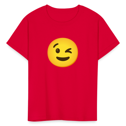 😉 Winking Face (Google Noto Color Emoji) Kids' T-Shirt - red