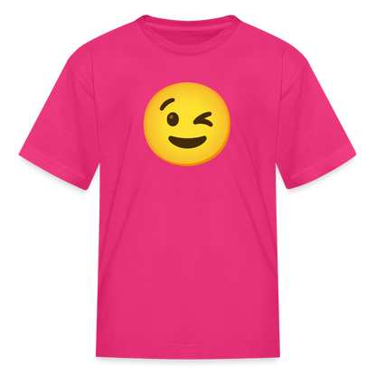 😉 Winking Face (Google Noto Color Emoji) Kids' T-Shirt - fuchsia