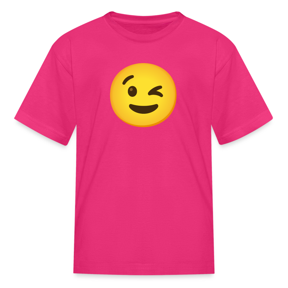 😉 Winking Face (Google Noto Color Emoji) Kids' T-Shirt - fuchsia