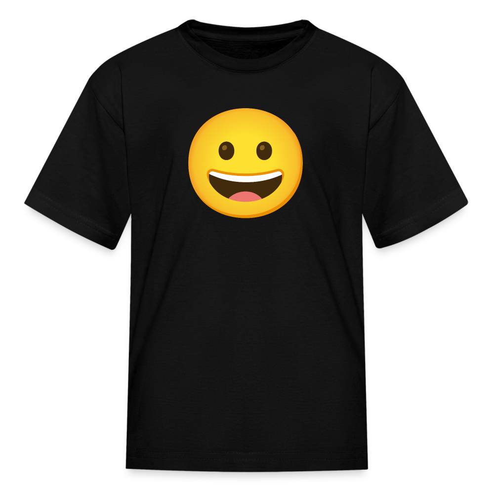 😀 Grinning Face (Google Noto Color Emoji) Kids' T-Shirt - black