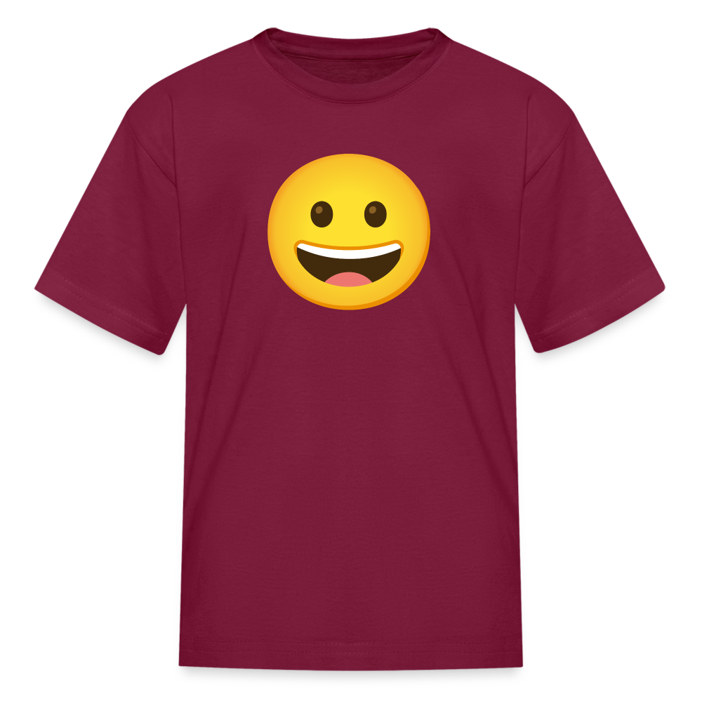 😀 Grinning Face (Google Noto Color Emoji) Kids' T-Shirt - burgundy
