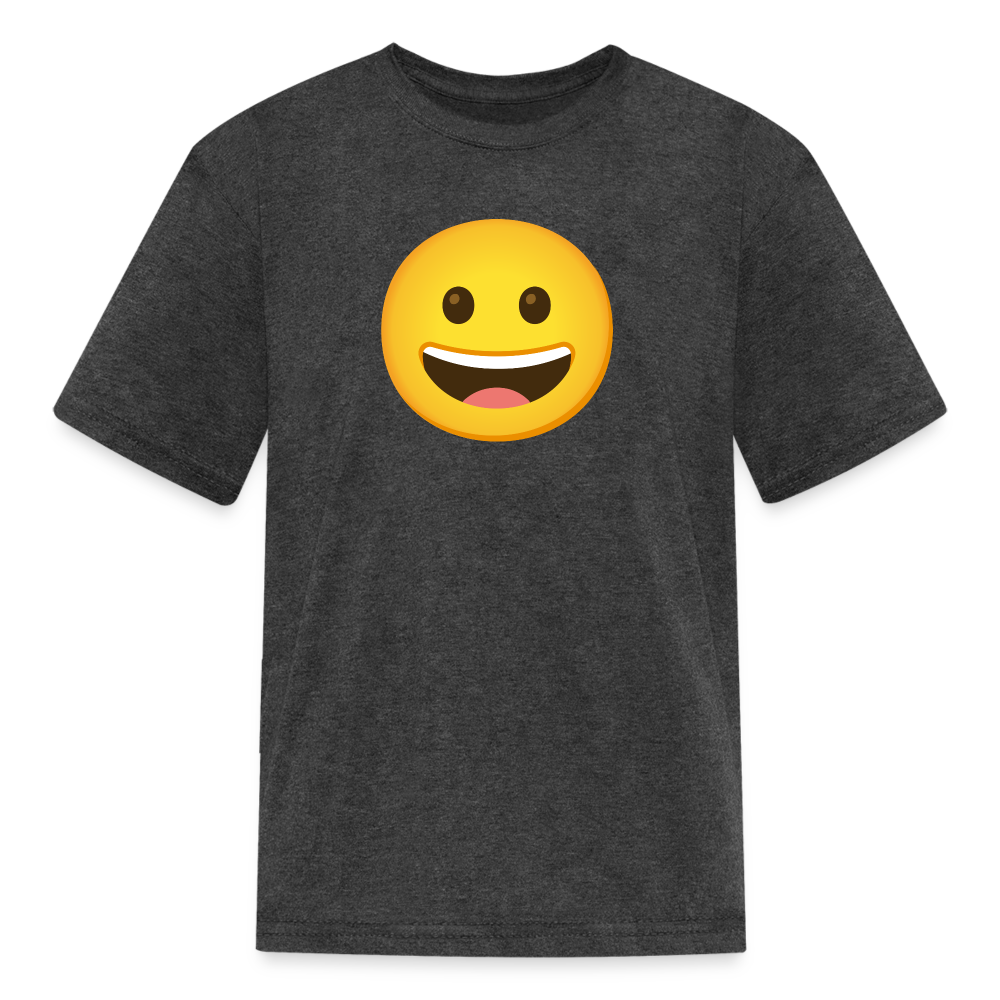 😀 Grinning Face (Google Noto Color Emoji) Kids' T-Shirt - heather black