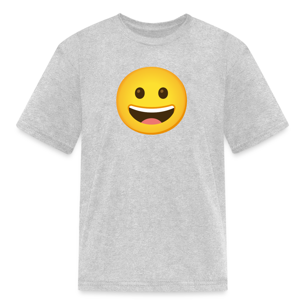 😀 Grinning Face (Google Noto Color Emoji) Kids' T-Shirt - heather gray