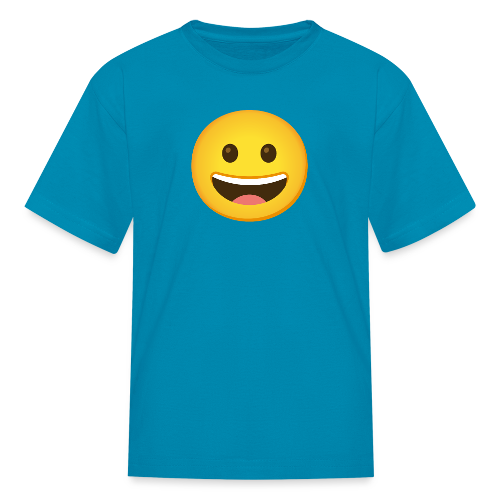 😀 Grinning Face (Google Noto Color Emoji) Kids' T-Shirt - turquoise