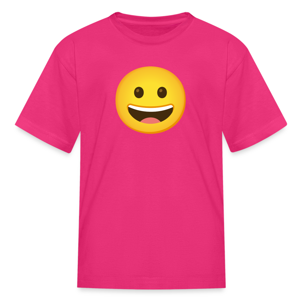 😀 Grinning Face (Google Noto Color Emoji) Kids' T-Shirt - fuchsia