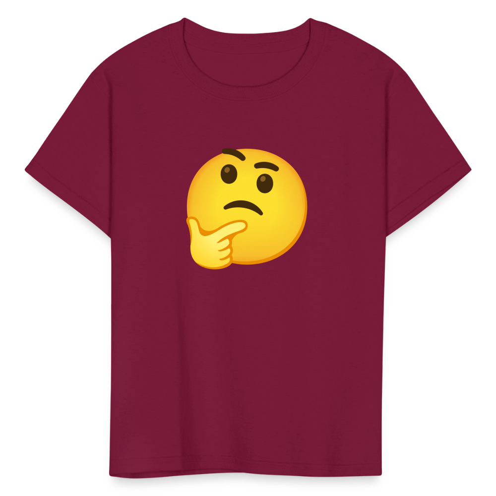 🤔 Thinking Face (Google Noto Color Emoji) Kids' T-Shirt - burgundy