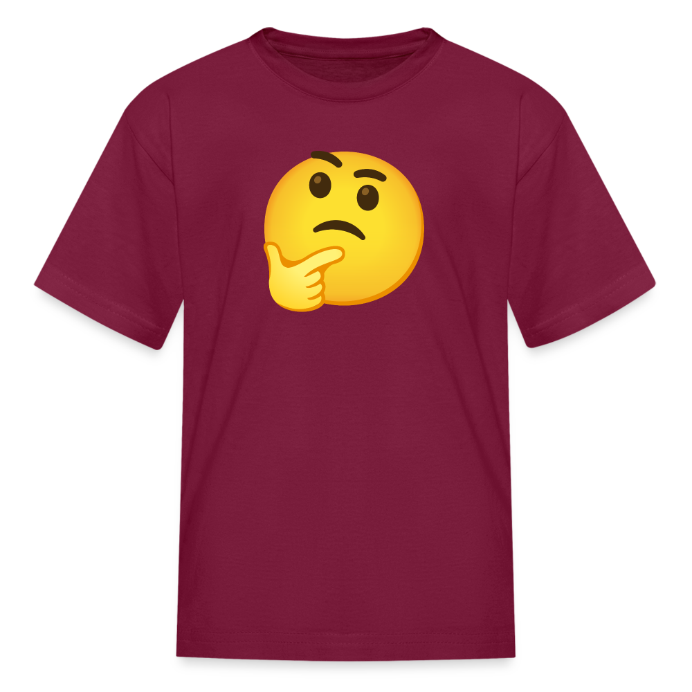 🤔 Thinking Face (Google Noto Color Emoji) Kids' T-Shirt - burgundy