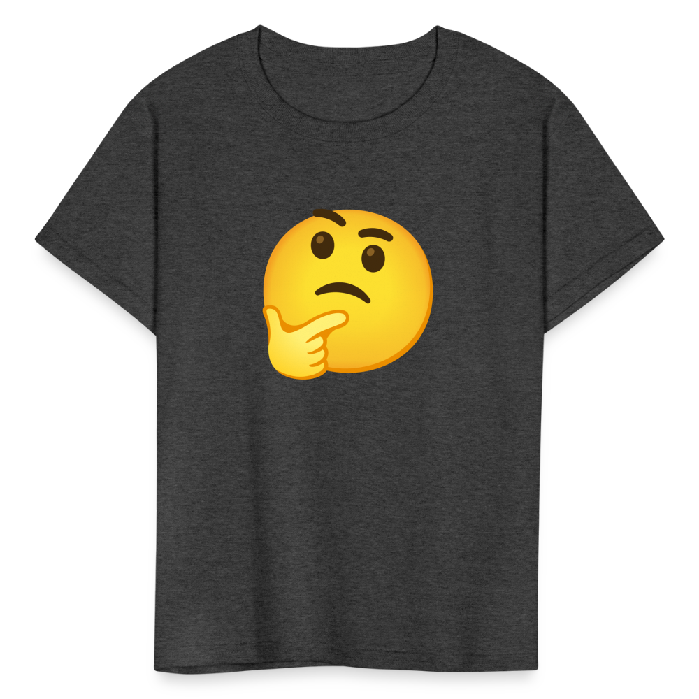 🤔 Thinking Face (Google Noto Color Emoji) Kids' T-Shirt - heather black