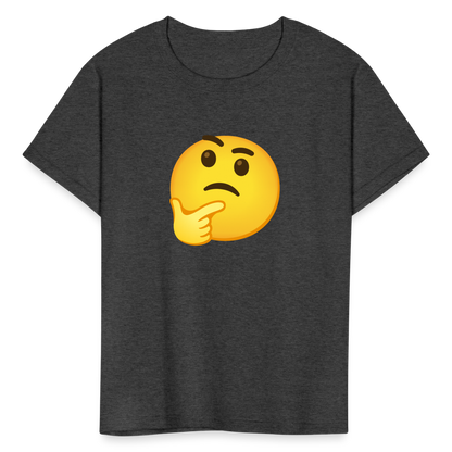 🤔 Thinking Face (Google Noto Color Emoji) Kids' T-Shirt - heather black