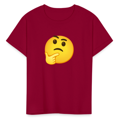 🤔 Thinking Face (Google Noto Color Emoji) Kids' T-Shirt - dark red