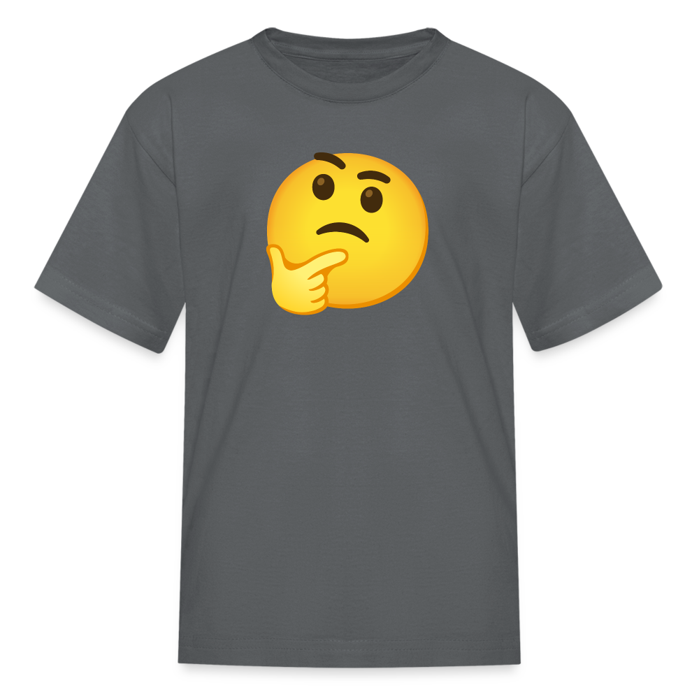 🤔 Thinking Face (Google Noto Color Emoji) Kids' T-Shirt - charcoal