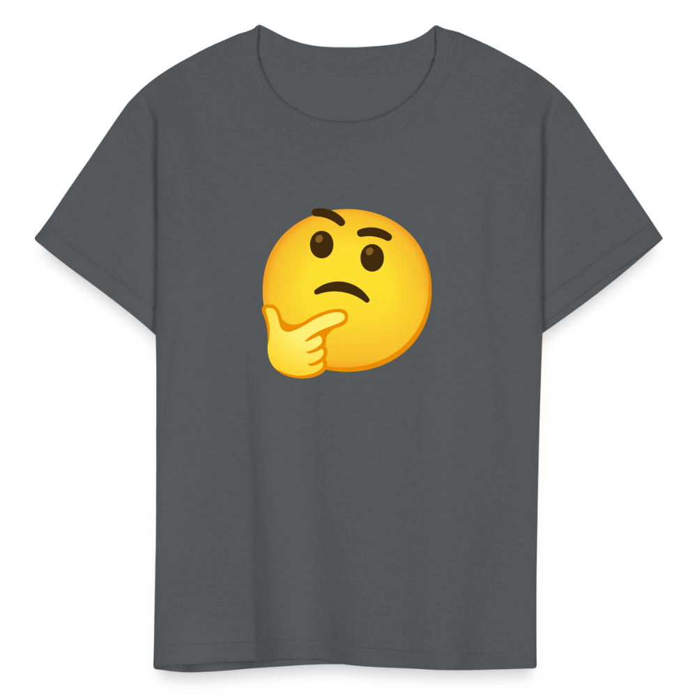 🤔 Thinking Face (Google Noto Color Emoji) Kids' T-Shirt - charcoal