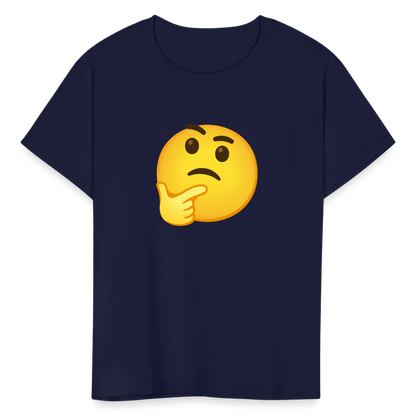🤔 Thinking Face (Google Noto Color Emoji) Kids' T-Shirt - navy