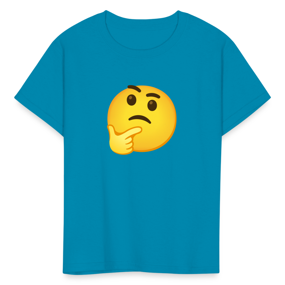 🤔 Thinking Face (Google Noto Color Emoji) Kids' T-Shirt - turquoise