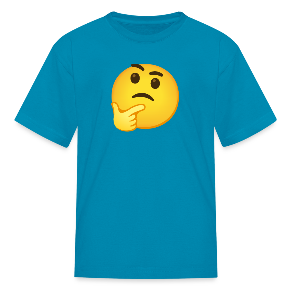 🤔 Thinking Face (Google Noto Color Emoji) Kids' T-Shirt - turquoise