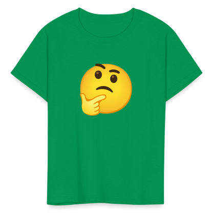 🤔 Thinking Face (Google Noto Color Emoji) Kids' T-Shirt - kelly green