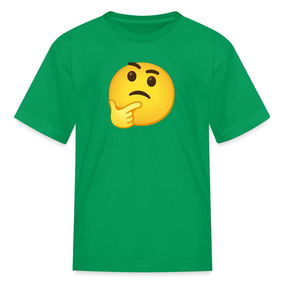 🤔 Thinking Face (Google Noto Color Emoji) Kids' T-Shirt - kelly green