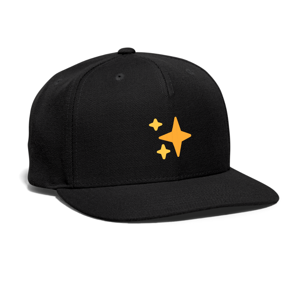 ✨ Sparkles (Twemoji) Snapback Baseball Cap - black