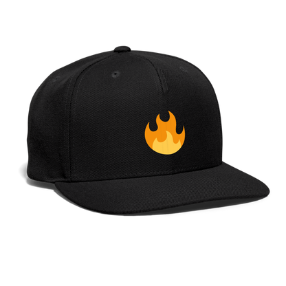 🔥 Fire (Twemoji) Snapback Baseball Cap - black