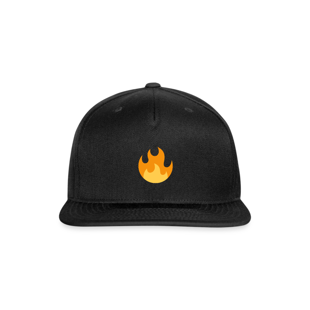 🔥 Fire (Twemoji) Snapback Baseball Cap - black