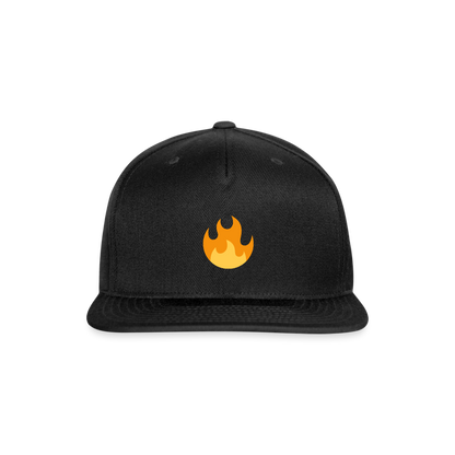 🔥 Fire (Twemoji) Snapback Baseball Cap - black