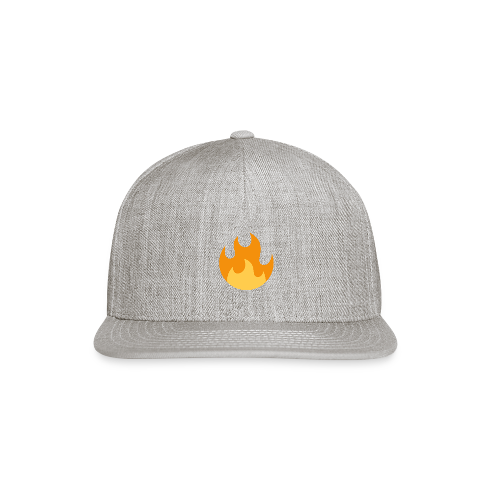 🔥 Fire (Twemoji) Snapback Baseball Cap - heather gray