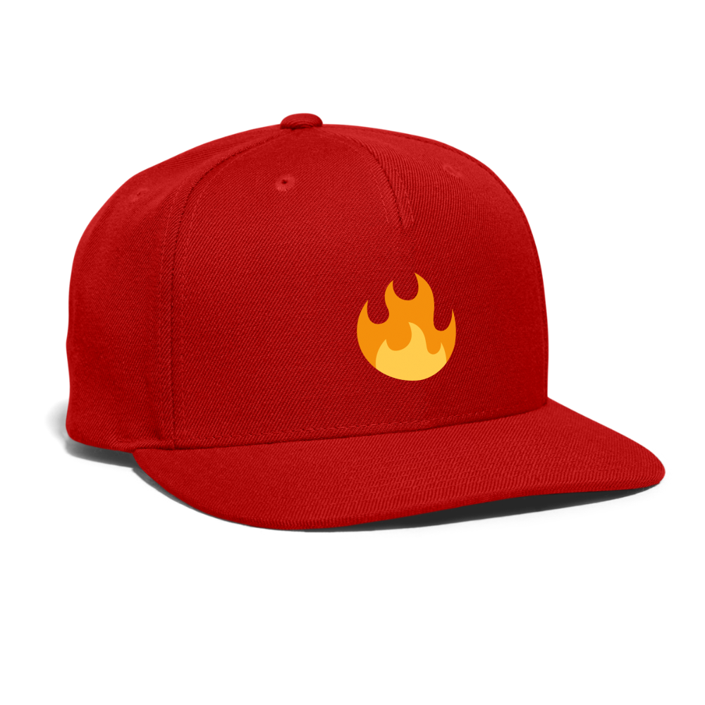 🔥 Fire (Twemoji) Snapback Baseball Cap - red