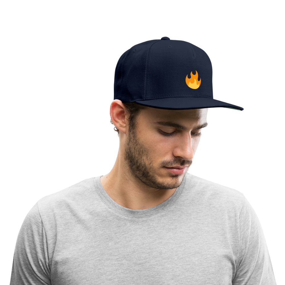 🔥 Fire (Twemoji) Snapback Baseball Cap - navy