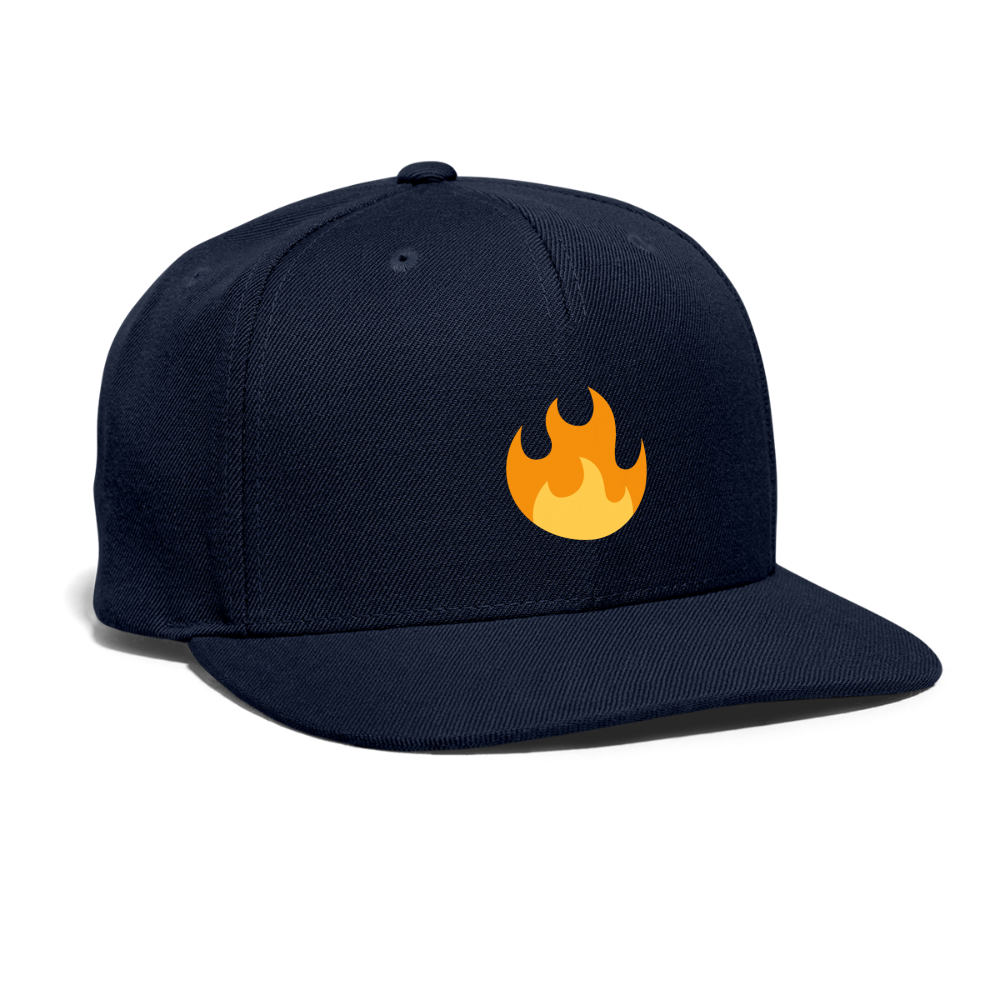 🔥 Fire (Twemoji) Snapback Baseball Cap - navy