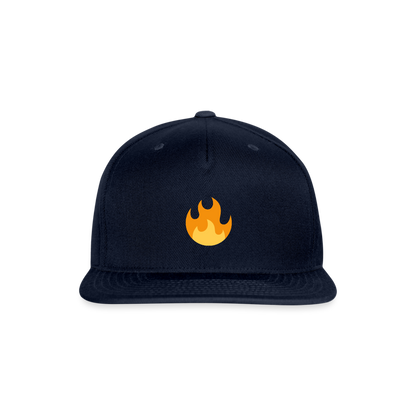 🔥 Fire (Twemoji) Snapback Baseball Cap - navy