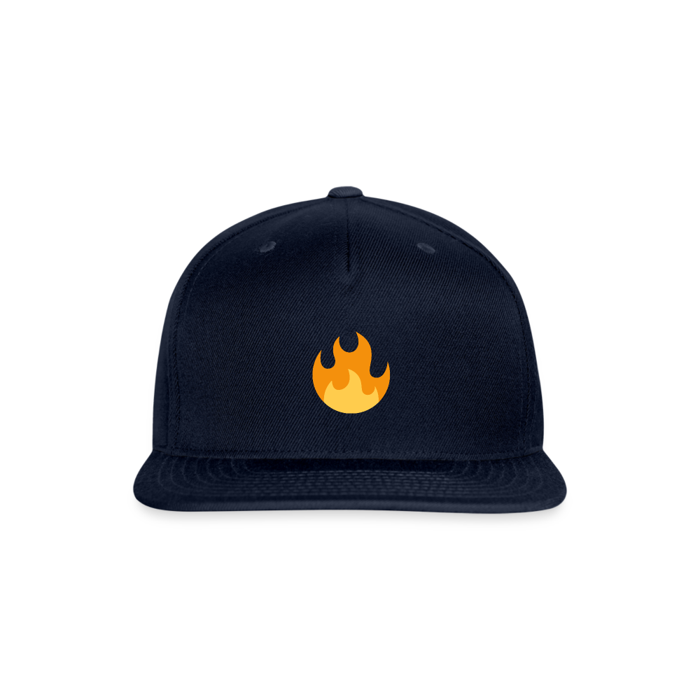 🔥 Fire (Twemoji) Snapback Baseball Cap - navy