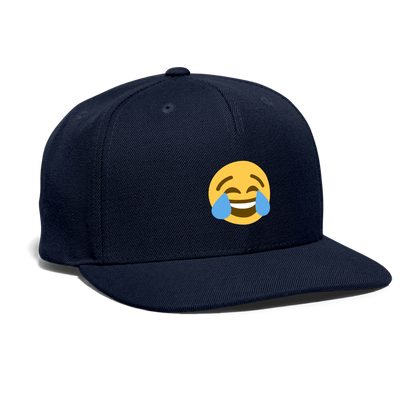 😂 Face with Tears of Joy (Twemoji) Snapback Baseball Cap - navy